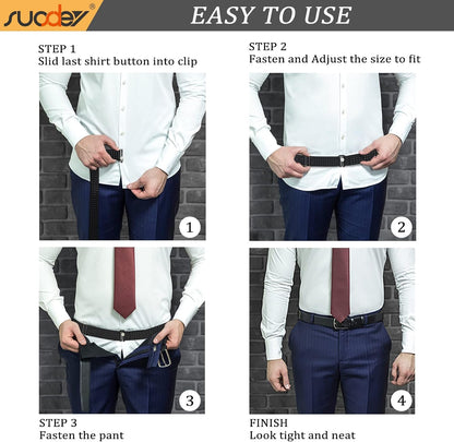 HOTSUOSDEY Shirt Stays Belt for Men Shirt Tucker Holder Crop Top Band for Women Non-slip Adjustable Elastic Band
