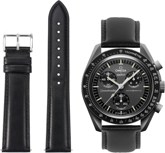 HOTTStrap Leather Watch Bands for Moonswatch - Watch Strap Compatible with Omega x Swatch Moonwatch - 20mm Quick Release Watch Band Replacement for Moonswatch Speedmaster