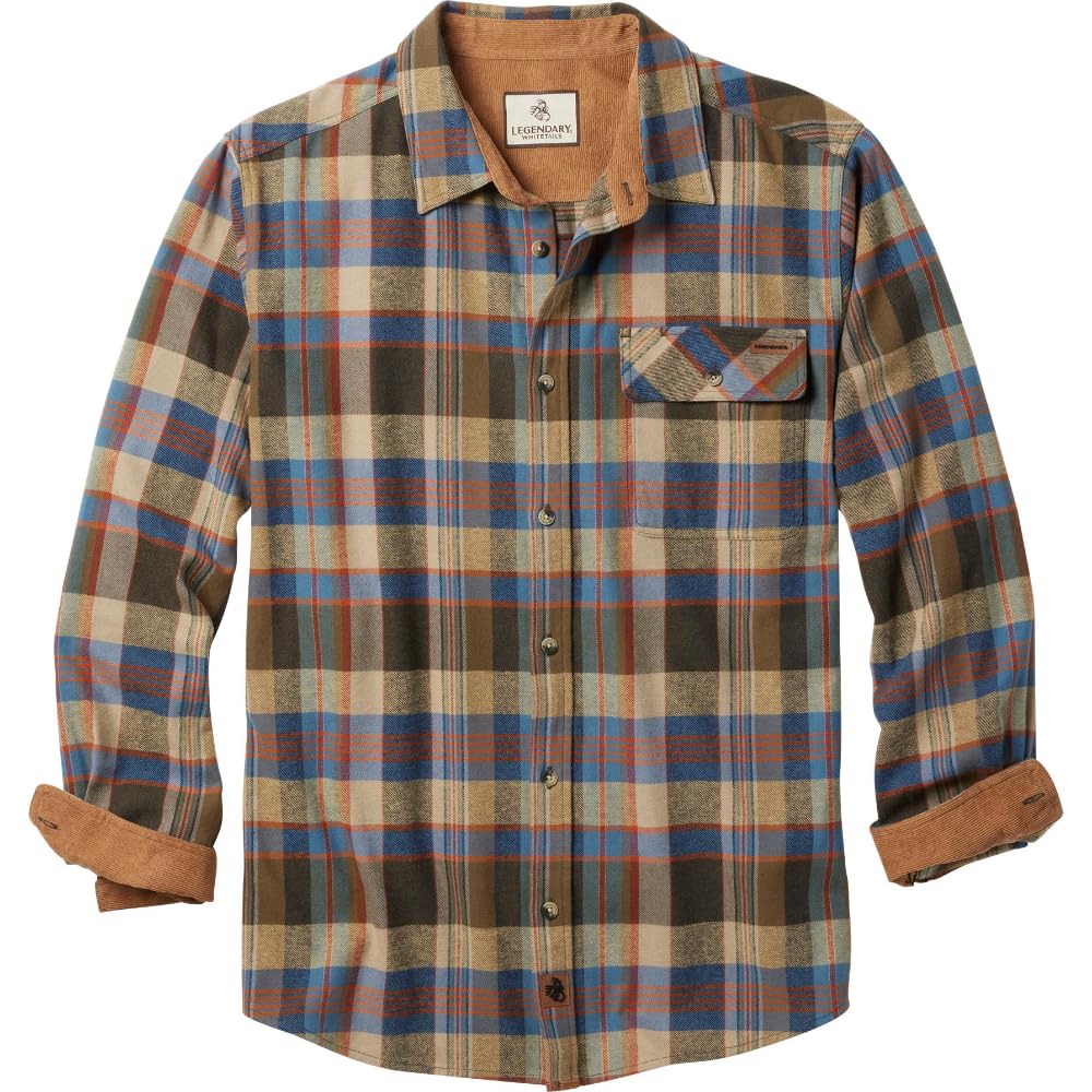 HOTLegendary Whitetails Mens Long Sleeve Button Down 100% Cotton Flannel Shirt