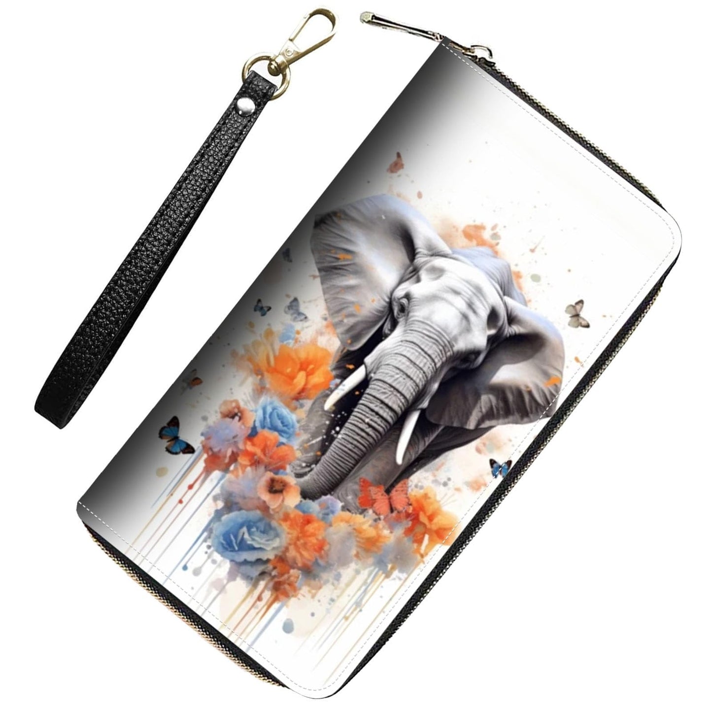 HOTWomens Wallet,RFID Blocking Large Capacity Clutch,Zip Around Leather Purse with 8 Card Slots,Bill Compartments Coin Pocket - Dragon