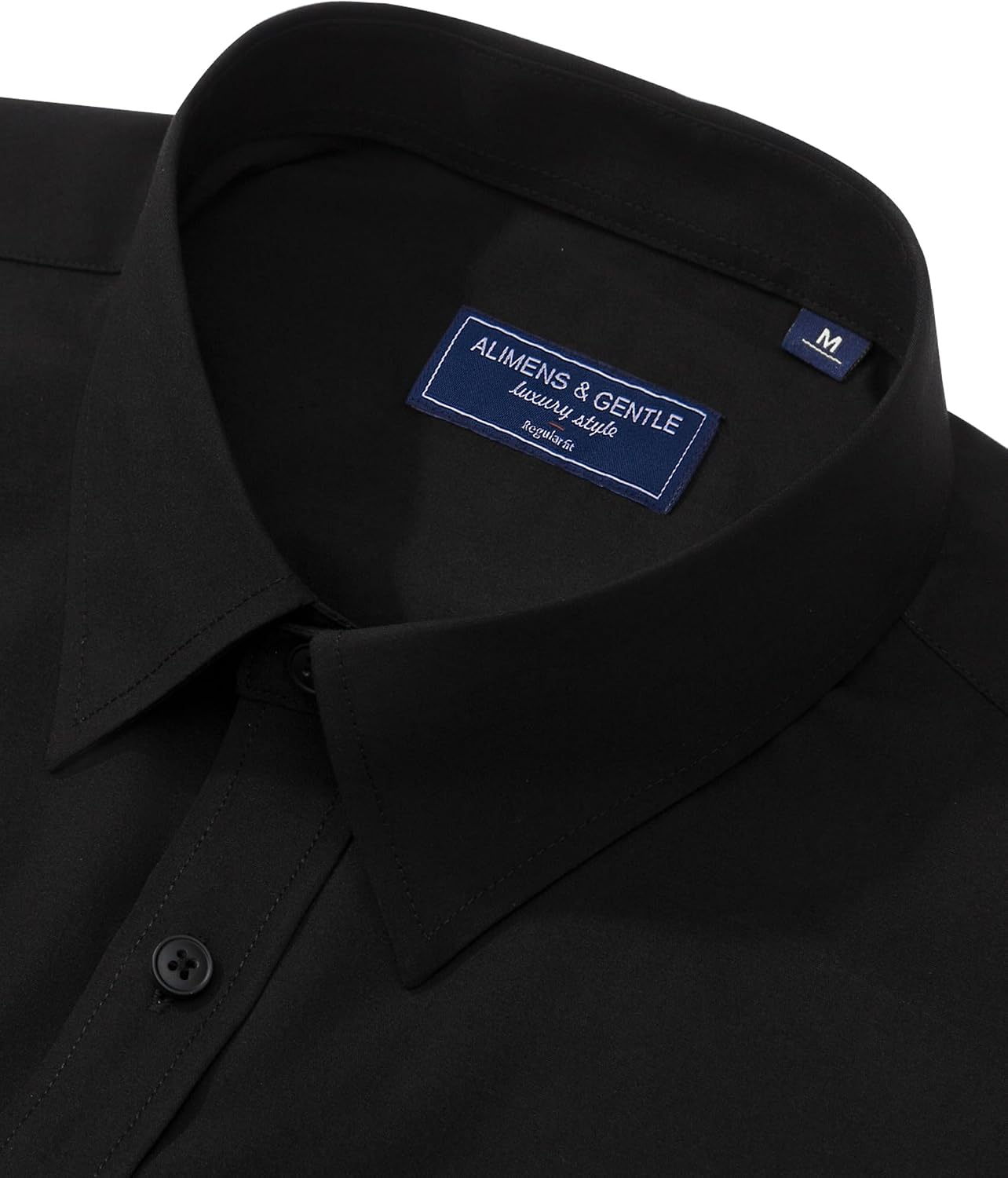 HOTAlimens & Gentle Men's Dress Shirt Regular Fit Stretch Stain Shield Long Sleeve Solid Business Wedding Button Down Shirts