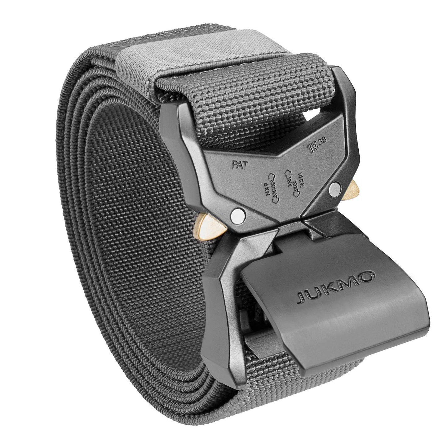HOTJUKMO Tactical Belt, Military Hiking Rigger 1.5" Nylon Web Work Belt | Heavy Duty Quick Release Aluminum Alloy Buckle & Stretch Belt Strap