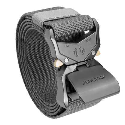 HOTJUKMO Tactical Belt, Military Hiking Rigger 1.5" Nylon Web Work Belt | Heavy Duty Quick Release Aluminum Alloy Buckle & Stretch Belt Strap