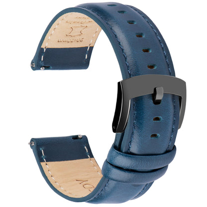 HOTOTTOODY Leather Watch Bands Quick Release, Elegant Top Grain Leather Watch Straps for Men & Women, Choice of Color & Width - 18mm, 19mm, 20mm, 21mm or 22mm Wristbands Bracelet for Watch & Smartwatch