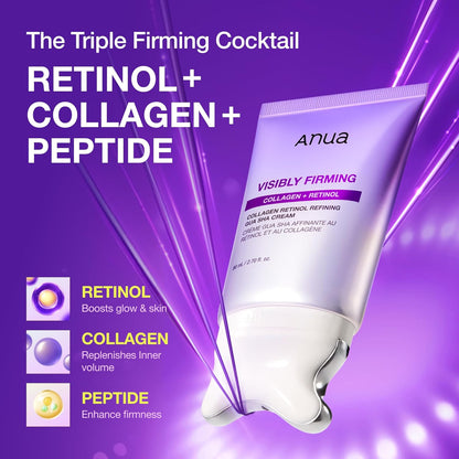 HOTANUA Collagen Retinol Refining Gua Sha Cream, Neck Cream For Lifting & Firming, Jawline to Décolleté, Daily Moisturizer, Fine Line Care, Neck Massager, Korean Skin Care, 2.7fl.oz