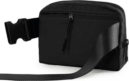 HOTODODOS Unisex Mini Belt Bag with Adjustable Strap Small Fanny Pack for Workout Running Traveling Hiking, Black