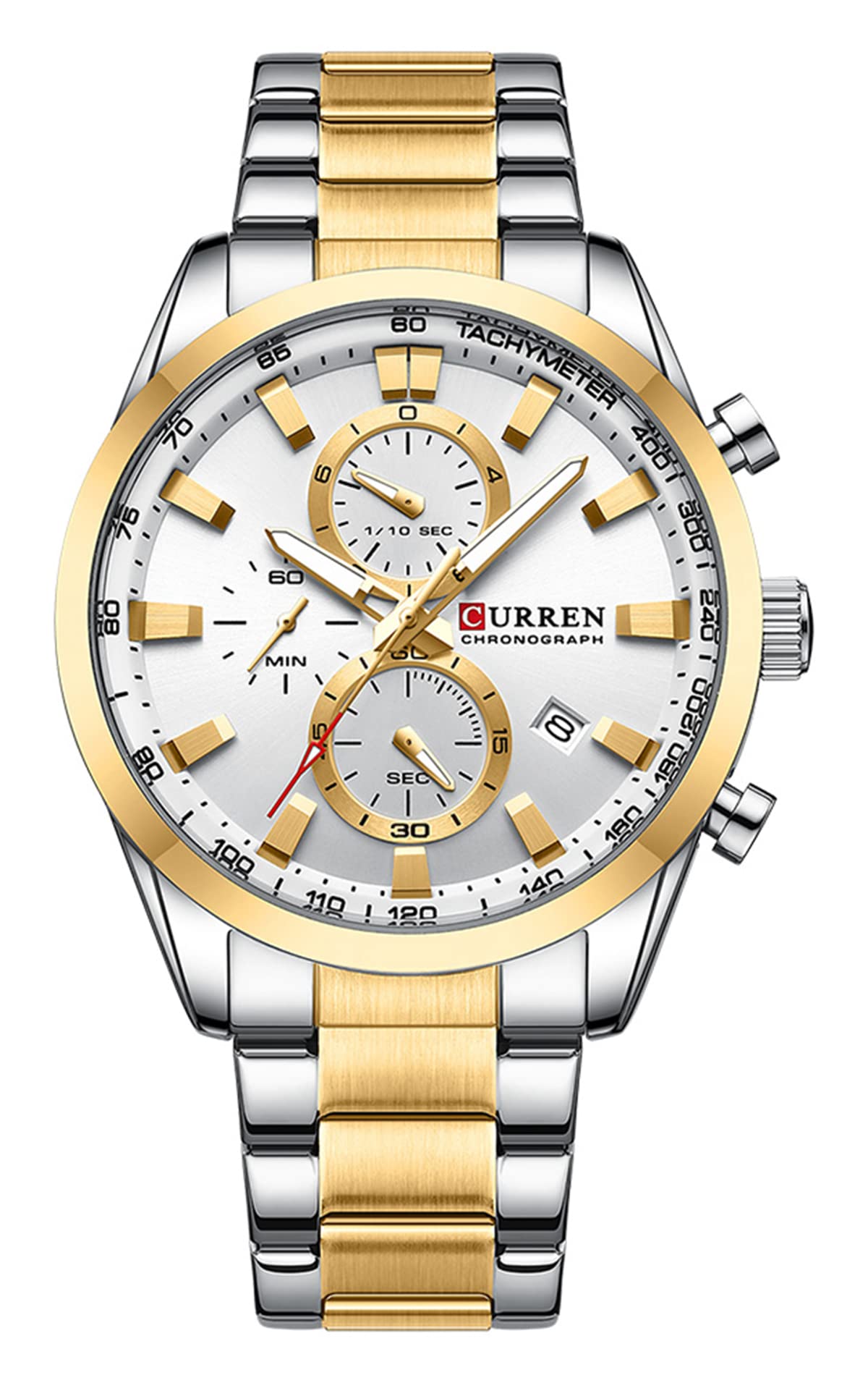 HOTFANMIS Mens Luxury Watches Business Chronograph Dress Waterproof Leather Strap Analog Quartz Wrist Watch