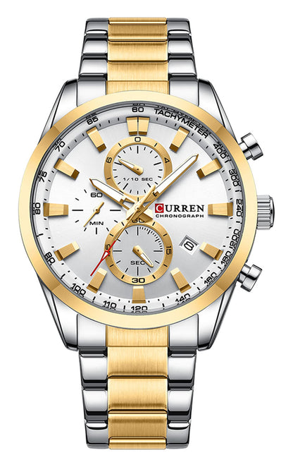 HOTFANMIS Mens Luxury Watches Business Chronograph Dress Waterproof Leather Strap Analog Quartz Wrist Watch