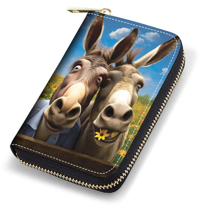 HOTCredit Card Holder Wallets for Women, RFID Blocking Small Leather Card Case Wallet with Zipper Accordion Wallets, Floral Quote Bible Verse Psalm 46:10