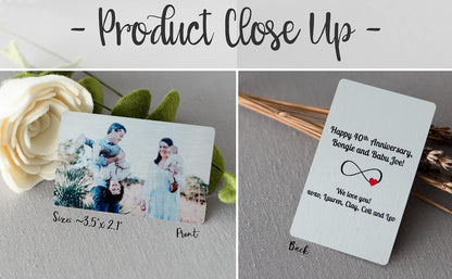 HOTPersonalized Double Sided Metal Wallet Photo & Wording (Personalized Photo Metal Wallet Card Insert)