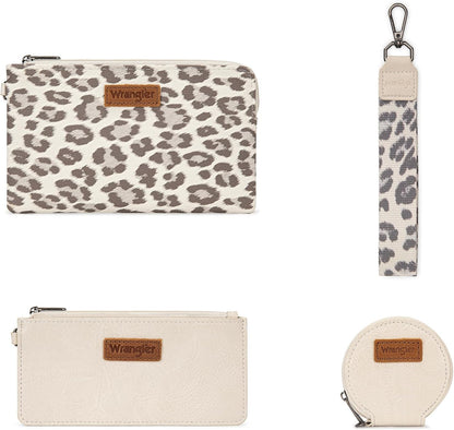 HOTMontana West X Wrangler Keychain Wristlet Wallets for Women Dual Pouch Wristlet with Zipper Coin Purse Large Capacity and Easy to Carry