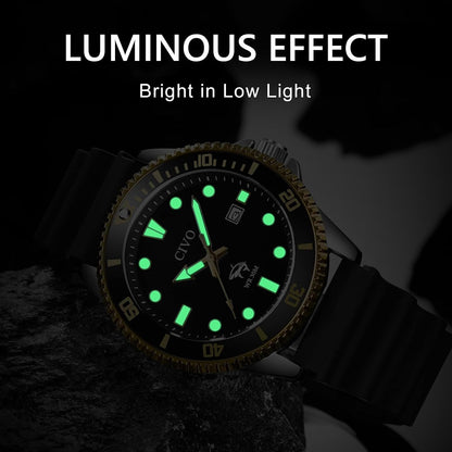 HOTCIVO Sport Wrist Watches for Men: Classic Analog Watch with Date Luminous - Silicone Strap & Waterproof - Casual Men's Watch for Outdoor Camping Cycling
