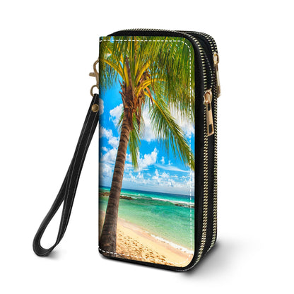 HOTWomen's Large Capacity Wallet PU Leather Double Zipper Clutch Purse Multifunctional Wallet with Removable Wristlet Strap for Smart Phone/Coin/Card/Cash, Flower Butterfly
