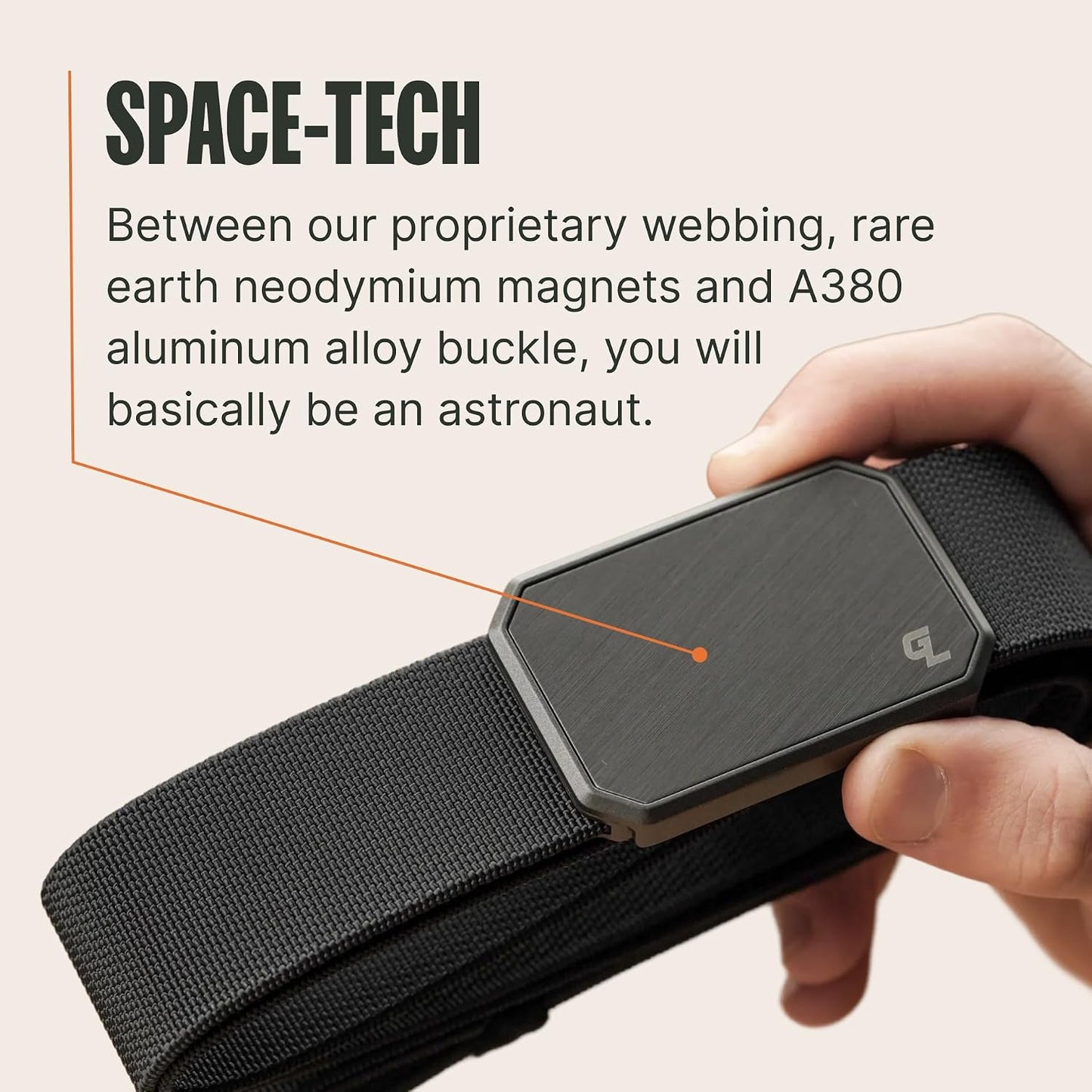 HOTGroove Life Groove Belt OG - Men's Work Belt - Stretch Nylon, Magnetic Buckle, Adjustable, Comfortable, Tactical, EDC