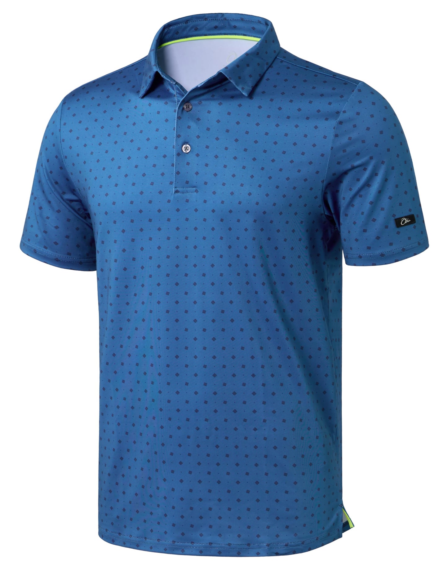 HOTObla Mens Golf Polo Shirts Short Sleeve Dry Fit Performance Moisture Wicking Casual Print Collared Golf Shirts for Men