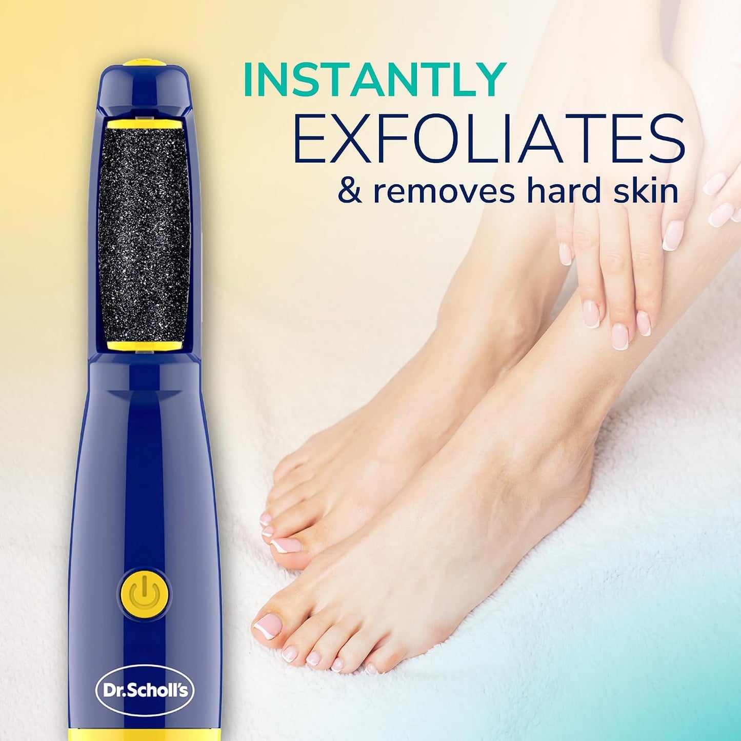 HOTDr. Scholl's Callus Remover Electronic Foot File, Electric Hard Skin Removal for Feet, Effortless Soft Smooth Skin in Minutes, Perfect for Travel, for Women & Men, AAA Batteries Included