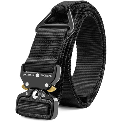 HOTFAIRWIN Men's Tactical Belt, Rigger Belt, Utility Nylon Web Waist Work Belt for Men with V-ring Quick-Release Buckle