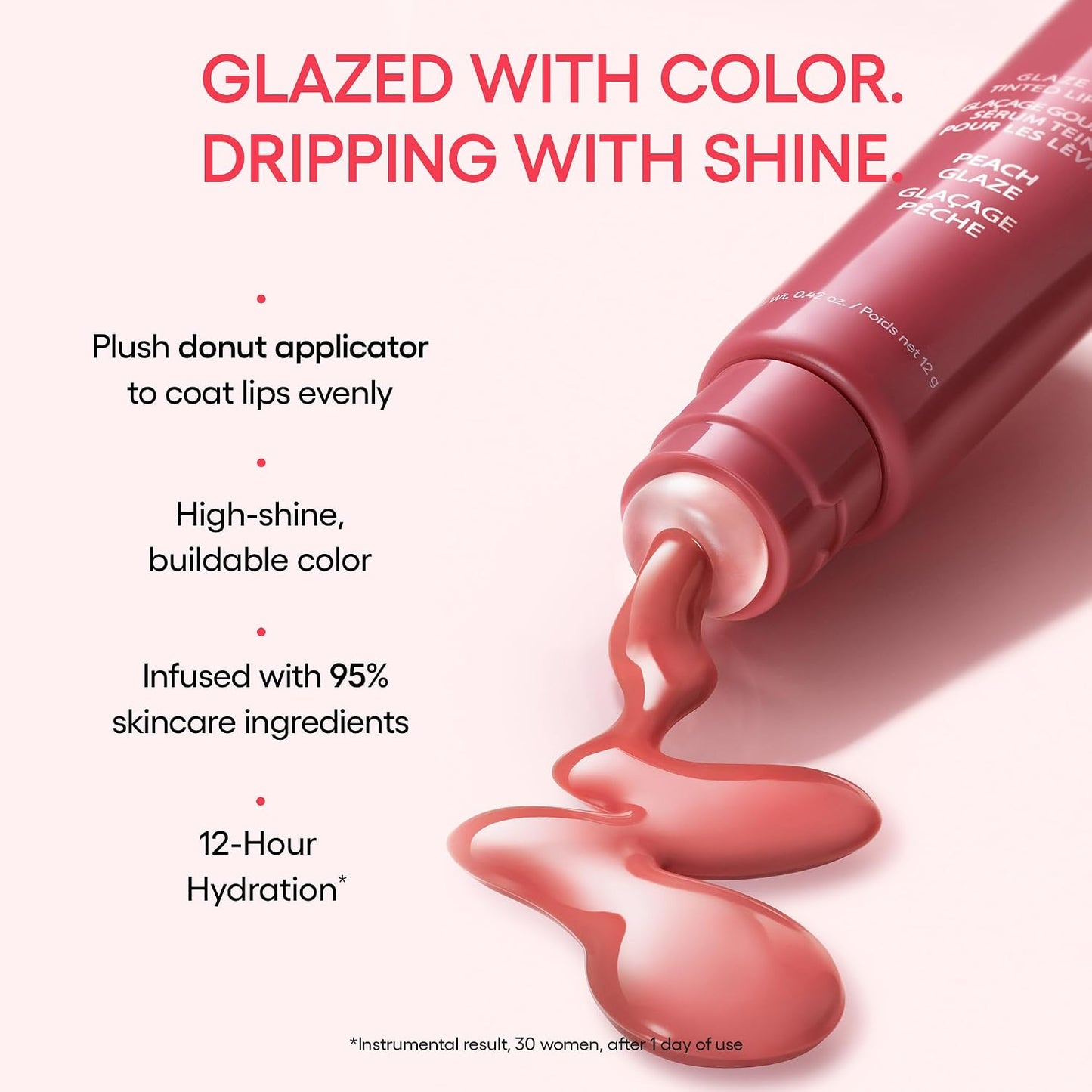 HOTGlaze Craze Tinted Lip Serum: Hydrating, Lip Barrier-Boosting, Softening Lip Serum Treatment for Glossy & Buildable Shine