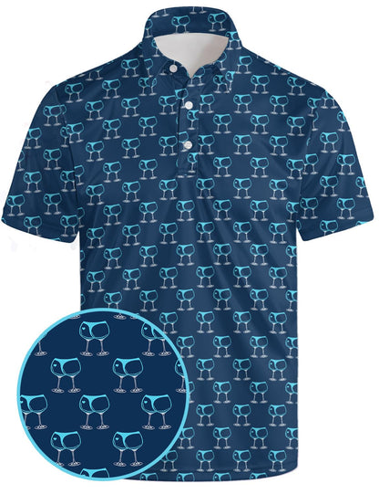 HOTGolf Polo Shirts for Men Funny Print Quick Dry Short Sleeve Performance Golf Shirts Moisture Wicking Polo Shirts