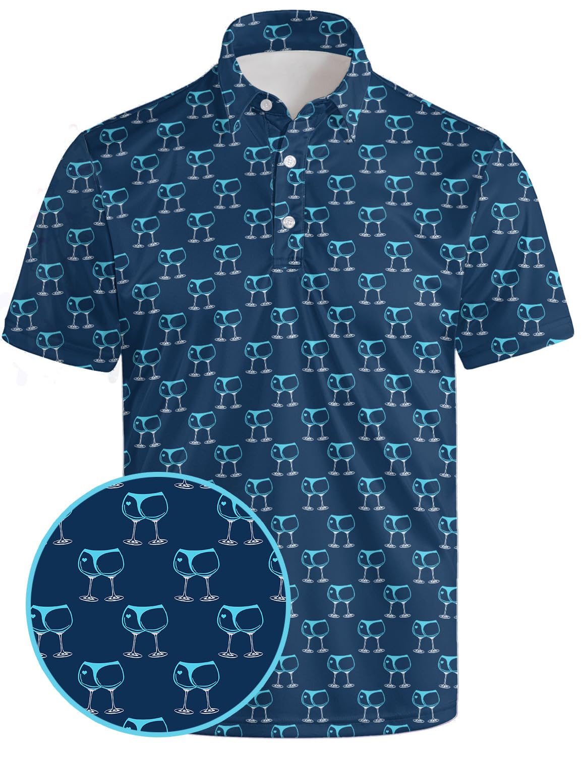 HOTGolf Polo Shirts for Men Funny Print Quick Dry Short Sleeve Performance Golf Shirts Moisture Wicking Polo Shirts