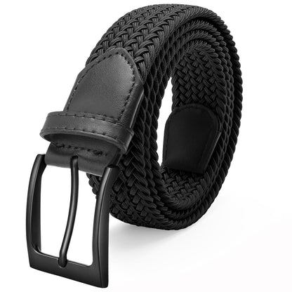 HOTFAIRWIN Men's Golf Belt, Stretch Braided Elastic Woven Casual Jeans Belts 1 3/8" Nylon Web Work Belts for Men