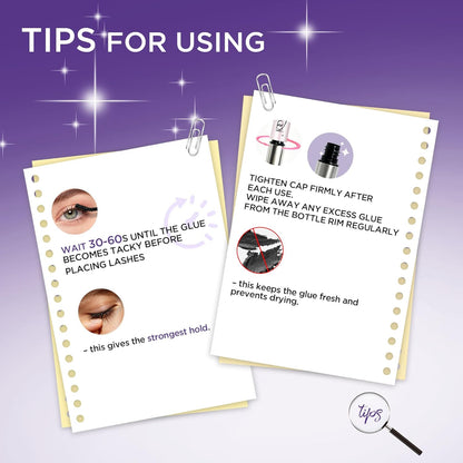 HOTGAQQI Lash Cluster Glue, Lash Bond and Seal Waterproof, Bond & Seal Eyelash Glue for Clusters, Eyelash Adhesive Black Long-Lasting 72H, Latex-Free（5ml+5ml）