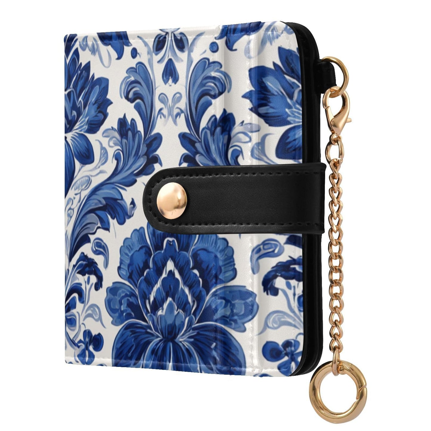 HOTElegant Peonies and Irises Rfid Women Wallet 1 Pack Cute Coin Purse PU Leather Small Wallets Credit Card Holder Bifold Zipper Thin Travel Wallet for Female Ladies Teen Girls Girly