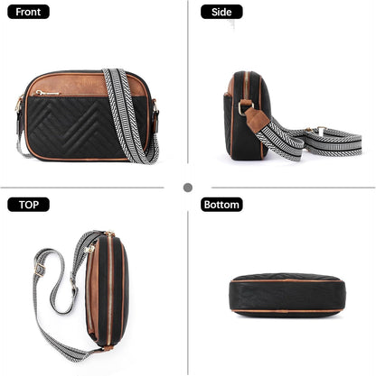 HOTBOSTANTEN Quilted Crossbody Bags for Women ＆ Small Wallet for Women Leather RFID Blocking Card Holder