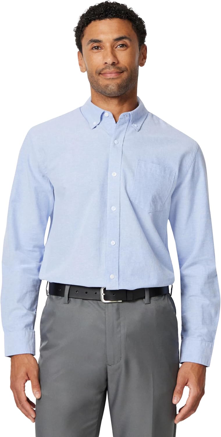 HOTAmazon Essentials Men's Long-Sleeve Pocket Oxford Shirt