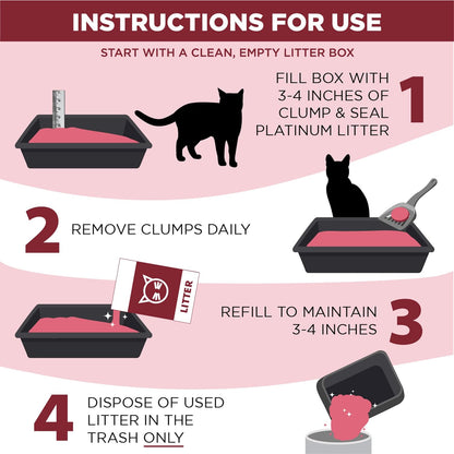 HOTARM & HAMMER Clump & Seal Platinum Clumping Cat Litter, Online Only, 37 Lbs | Clumping Litter, Rock-Hard Clumps, Baking Soda Odor Eliminators, 14-Day Odor Control