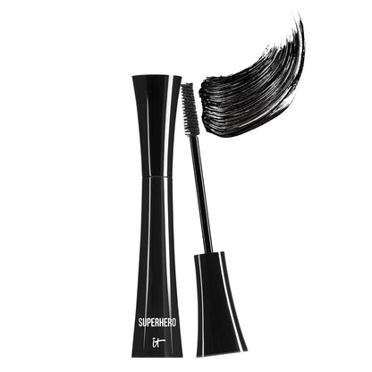 HOTIT Cosmetics Superhero Elastic Stretch Volumizing + Lengthening Mascara | Lifting & Curling Mascara with Lash-Loving Biotin, Hydrolyzed Collagen + Peptides, Great for Sparse Short + Long Eyelashes