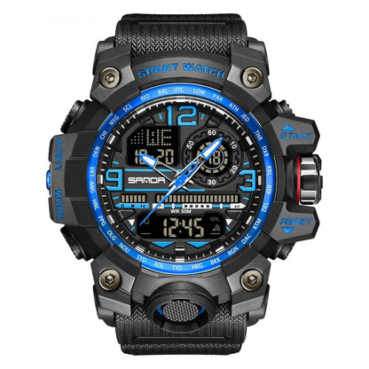 HOTAIMES Mens Watches Sports Outdoor Waterproof Military Watch for Men Tactical Watch Analog Digital Date Alarm Stopwatch Multi-Function Tactics Big Face Wristwatch for Men