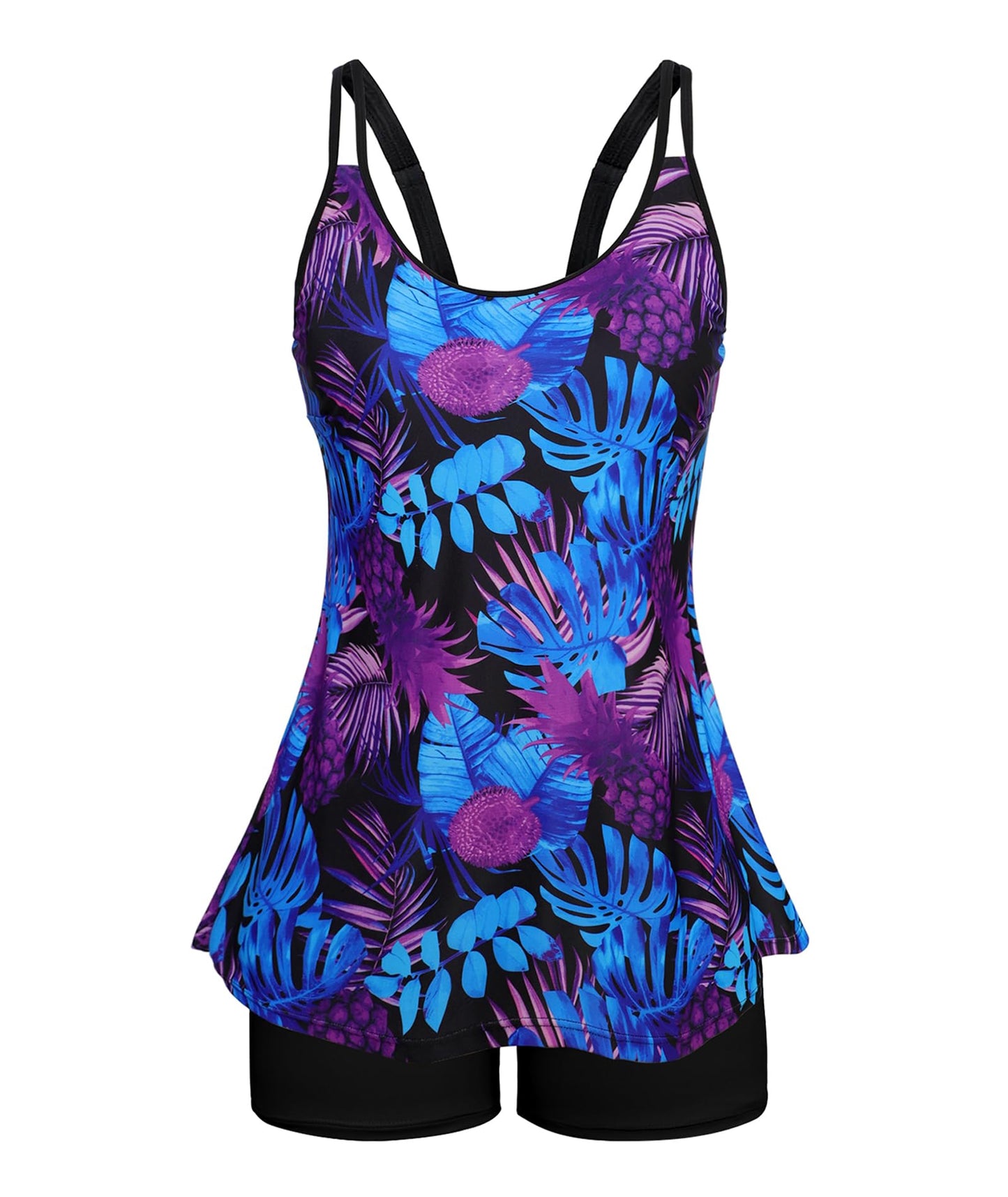 HOTArolina Tankini Swimsuits for Women Tummy Control Two Piece Bathing Suits Flowy Swim Tops with Boy Shorts