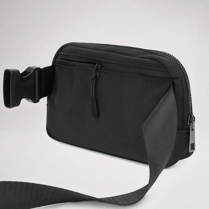 HOTYOSHUYUKI Fanny Pack Crossbody Bag Trendy Waterproof Small Sling Cross Body Purse for Women Men Fashion Waist Packs Mini Belt Pouch Chest Bum Hip Bag Lulu Dupes for Travel Vacation Running Black