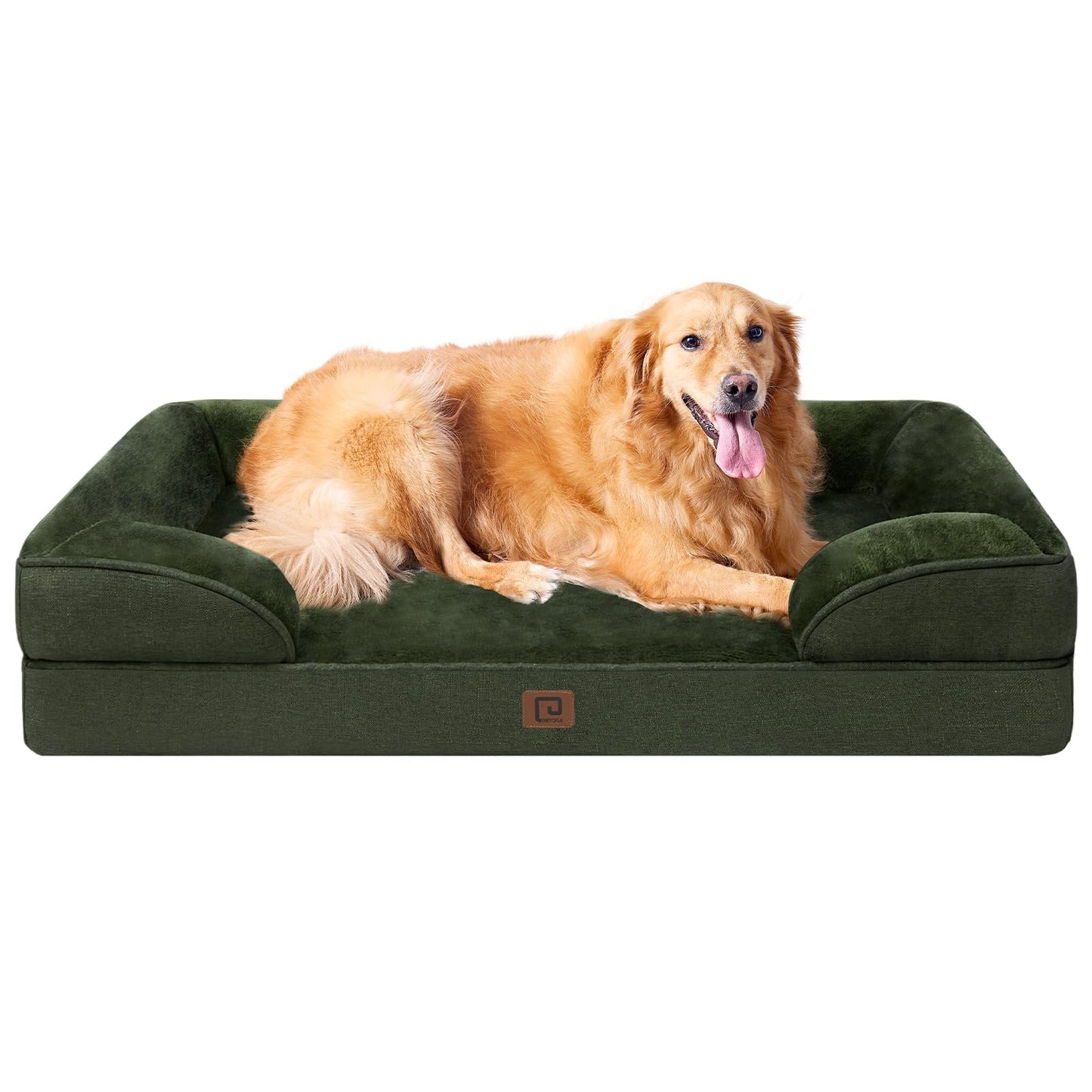 HOTEHEYCIGA Orthopedic Dog Beds for Extra Large Dogs 44x32Inch, Polyurethane Foam XL Pet Bed with Sides, Non-Slip and Egg-Crate Foam Big Dog Couch Bed with Washable Removable Cover, Grey