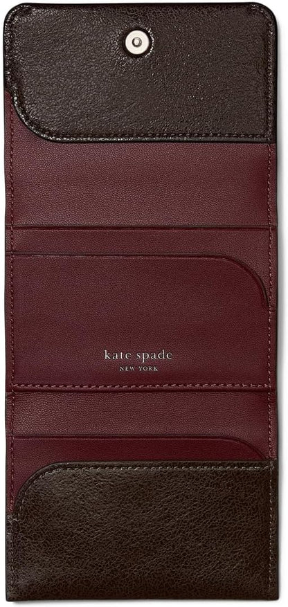 HOTkate spade new york Halo Glazed Leather Card Case Trifold Wallet