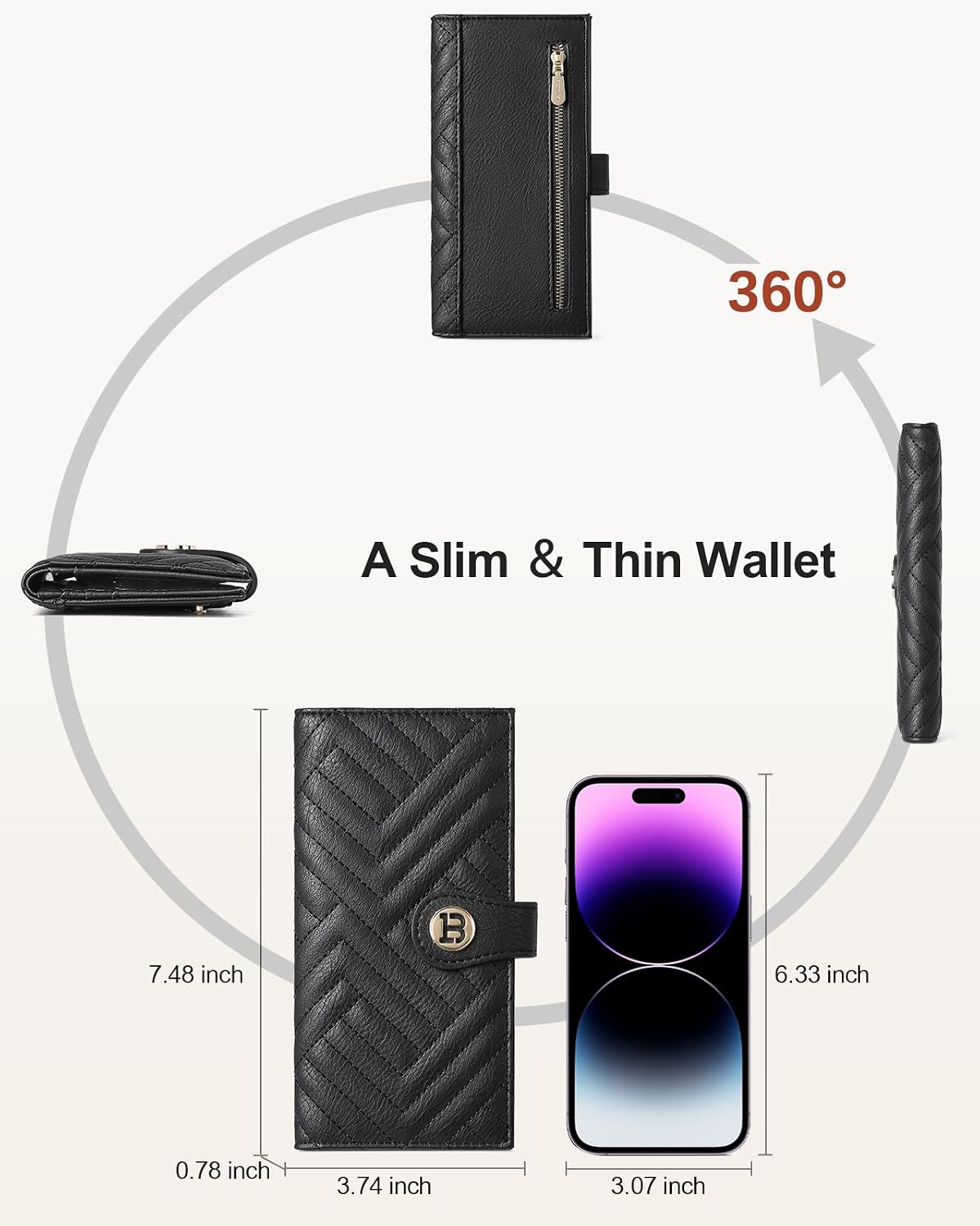 HOTBOSTANTEN Small Sling Bag for Women ＆ Leather Wallet Women RFID Blocking Credit Card Holder
