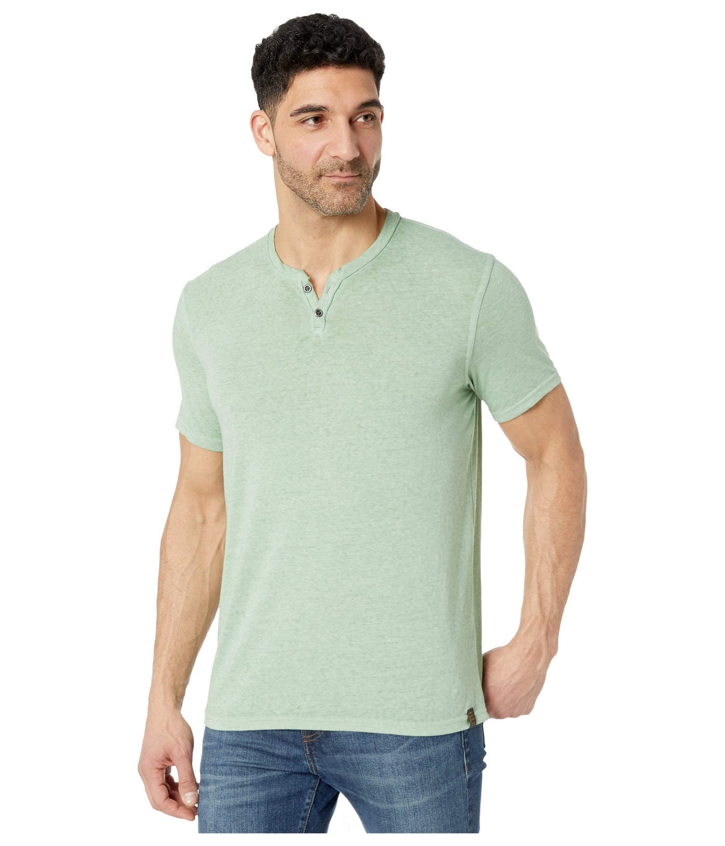 HOTLucky Brand Men's Venice Burnout Notch Neck Tee Shirt