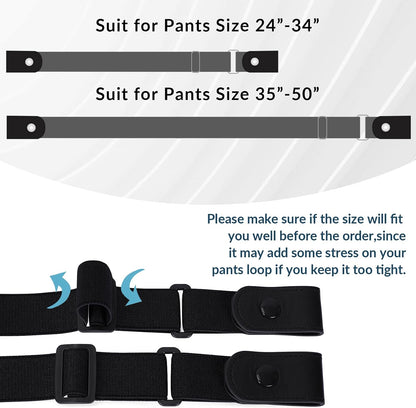 HOTWERFORU 3 Pack 4 Pack No Buckle Invisible Stretch Belt Buckle-Free Elastic Belt for Women and Men