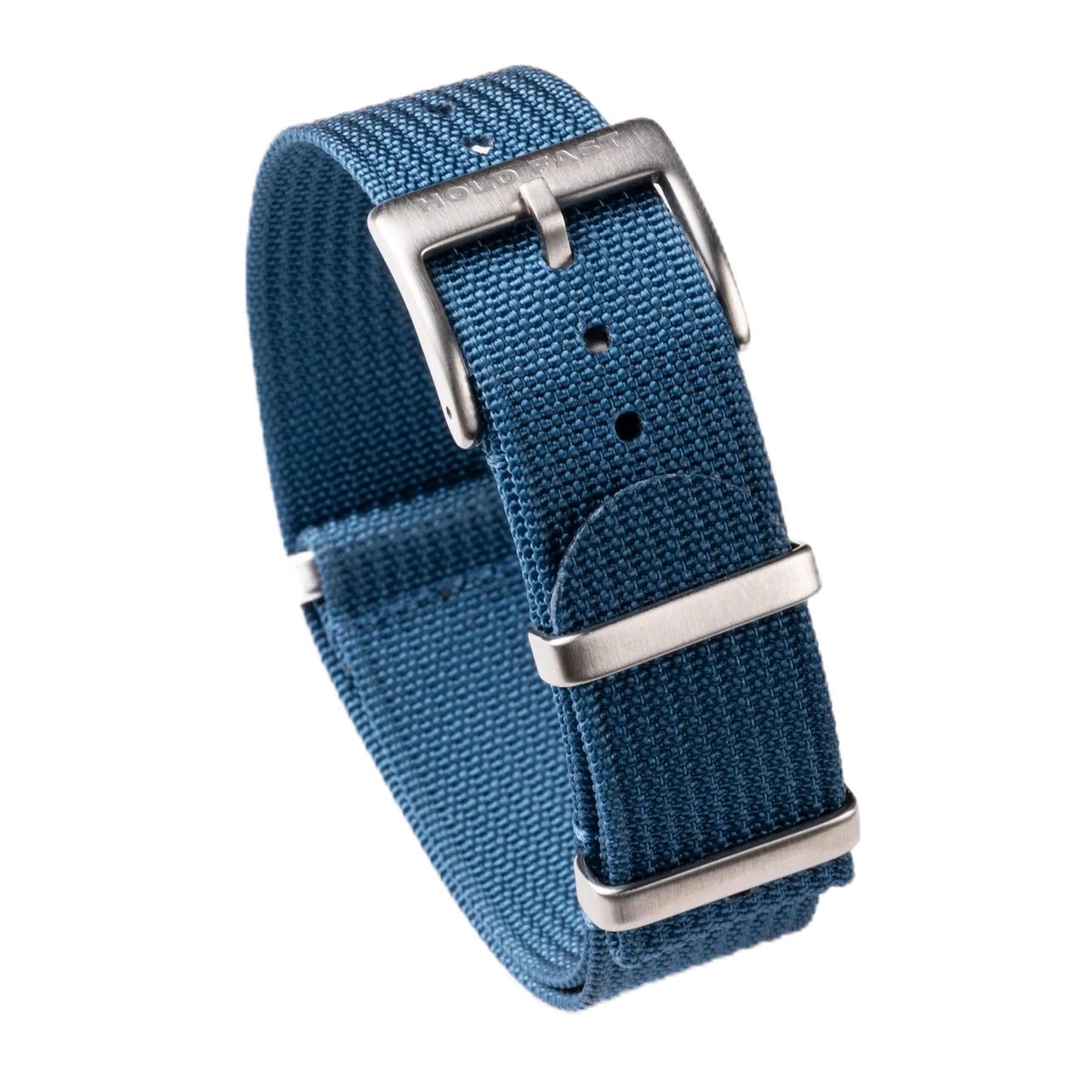HOTAnchor Strap Co | Ribbed Nylon Watch Strap | Ridge Weave Quick-Dry Band | Brushed Stainless Steel Buckle | Floating Keeper | Heat-Sealed Notches | 5.75–8.5in Wrists