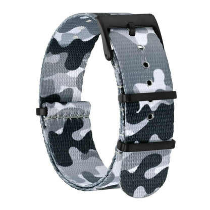 HOTBISONSTRAP Nylon Watch Bands for Men, One-Piece Military Watch Straps, 18mm 20mm 22mm