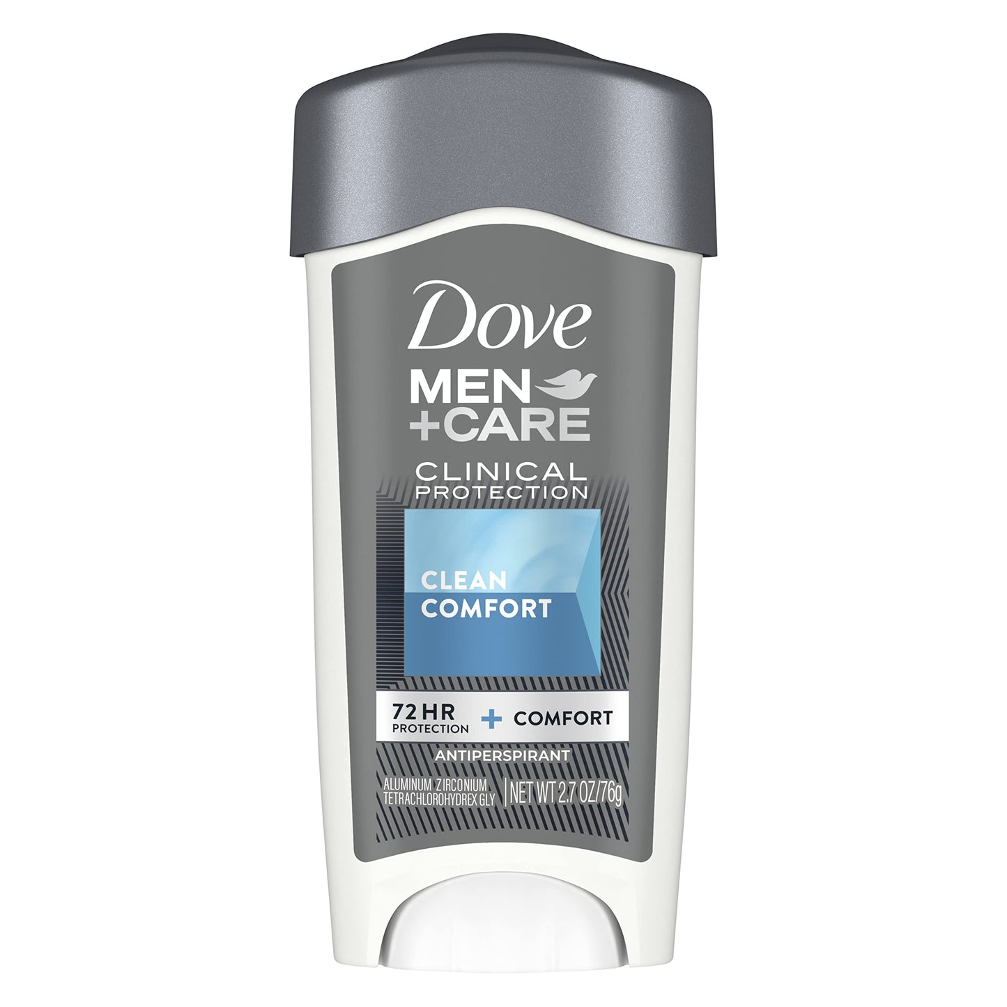 HOTDOVE MEN + CARE Clinical Protection Antiperspirant Clean Comfort Stick for Men 96-Hour Sweat and Odor Protection Clinical Strength Antiperspirant with 1/4 Moisturizing Cream 1.7 oz