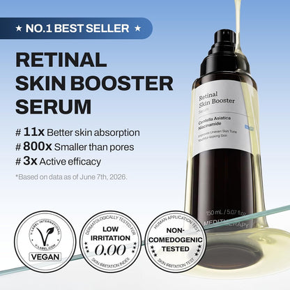 HOTMEDITHERAPY Retinal Skin Booster Serum 5.07 fl oz | Retinaldehyde, Niacinamide, Cica | Korean Hydrating Face & Body Serum for Dull, Uneven Skin, All Skin Types, K-Beauty
