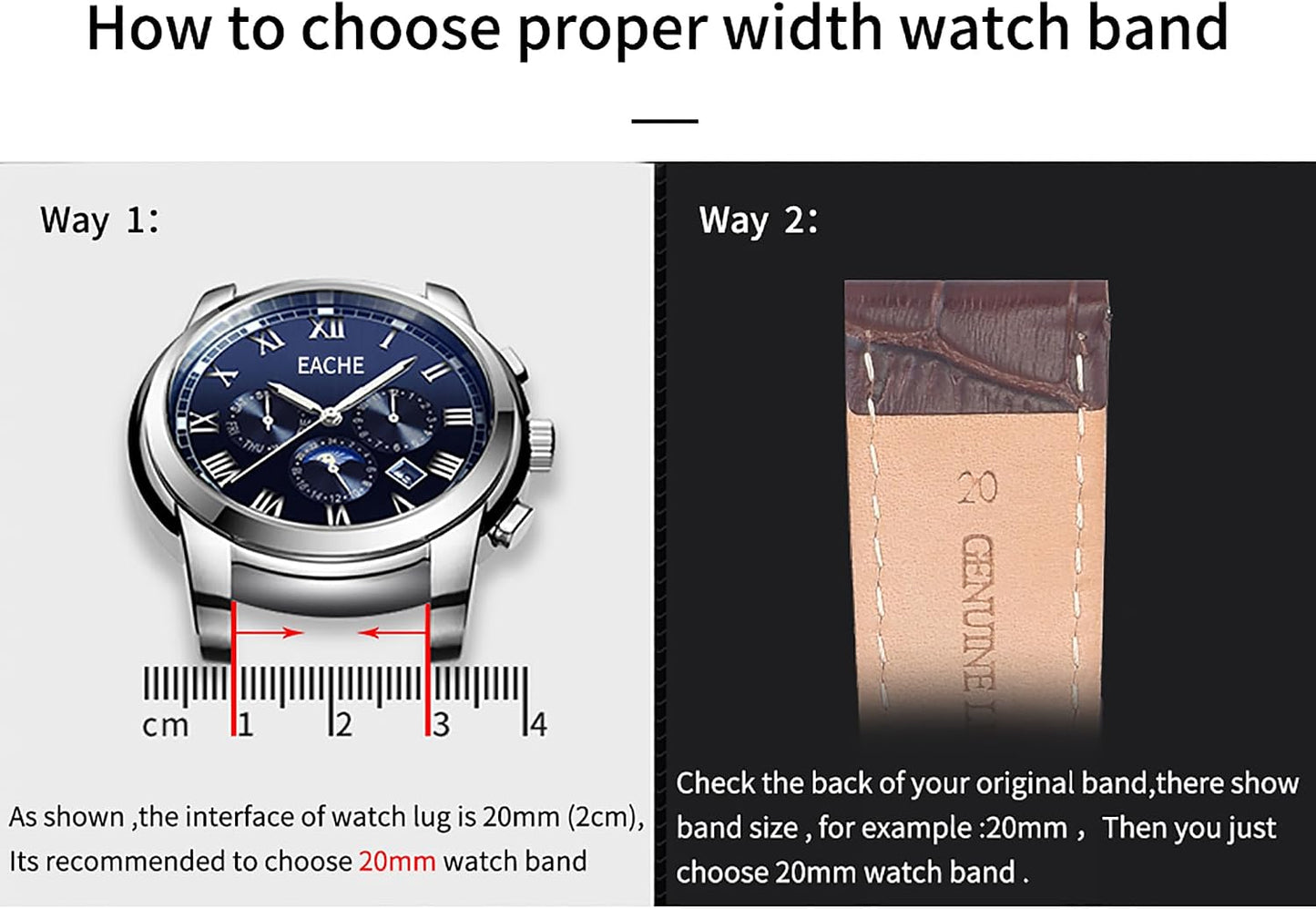 HOTEACHE Croco Design Leather Watch Bands for Men Women,Quick Release Strap with Butterfly Deployment Buckle 18mm 19mm 20mm 21mm 22mm 23mm 24mm