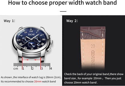 HOTEACHE Croco Design Leather Watch Bands for Men Women,Quick Release Strap with Butterfly Deployment Buckle 18mm 19mm 20mm 21mm 22mm 23mm 24mm