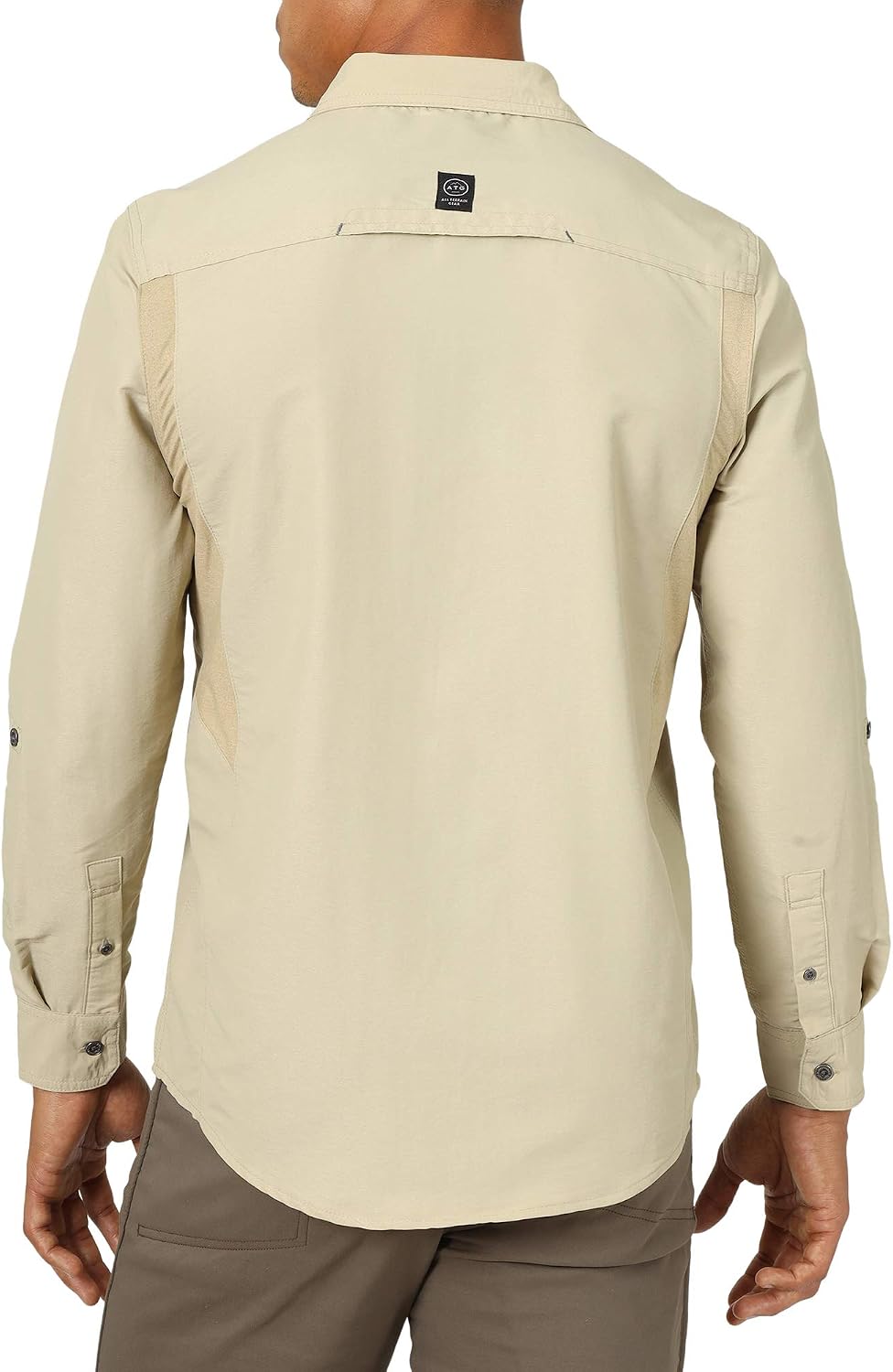 HOTATG by Wrangler Men's Long Sleeve Mixed Material Shirt