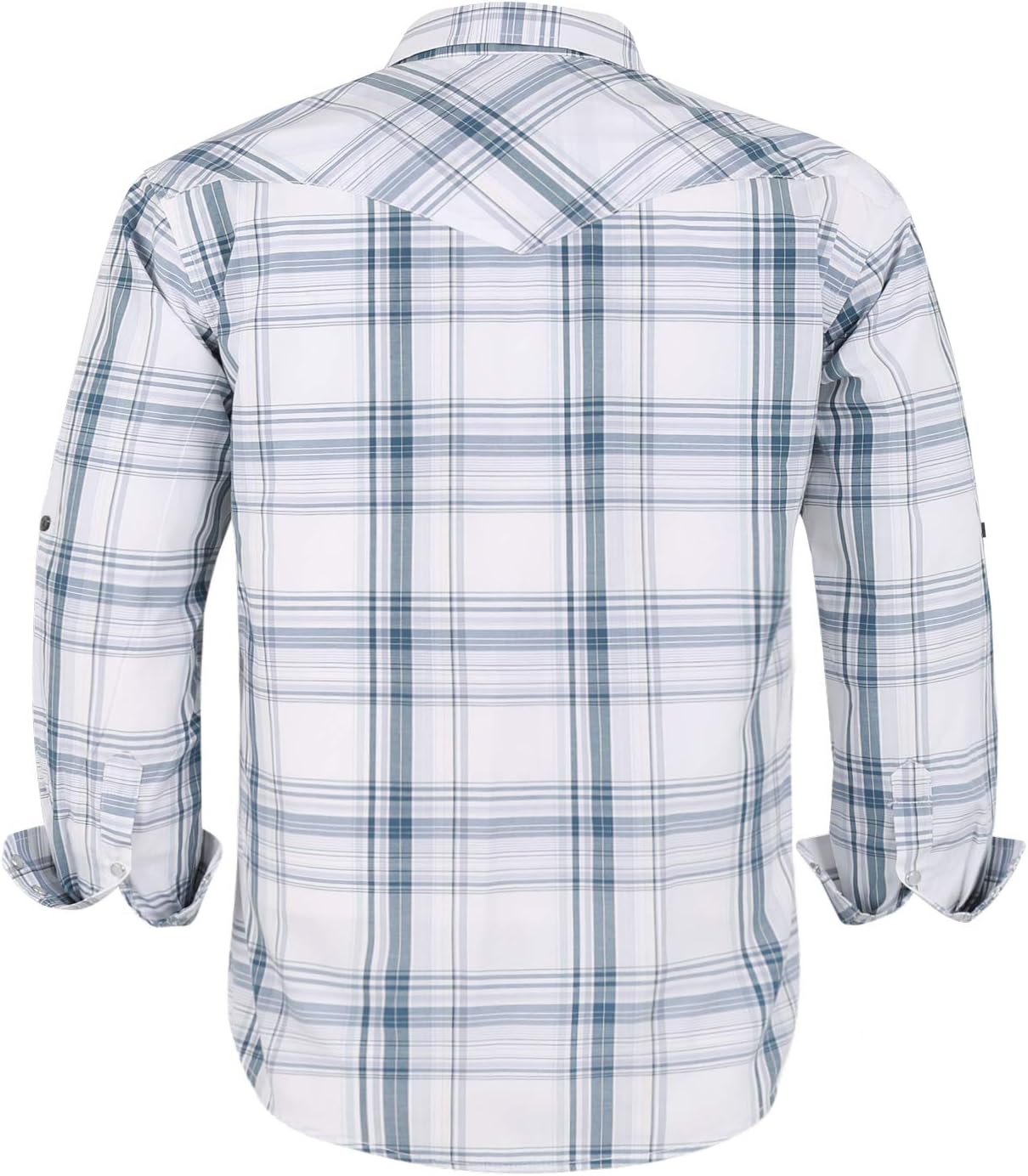 HOTCOEVALS CLUB Men's Western Pearl Snap Button Up Casual Cowboy Long Sleeve Two Pockets Work Shirts