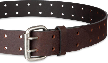 HOTDickies Men's Double Prong Leather Work Belt – Fully Adjustable, Regular & Big and Tall Sizes