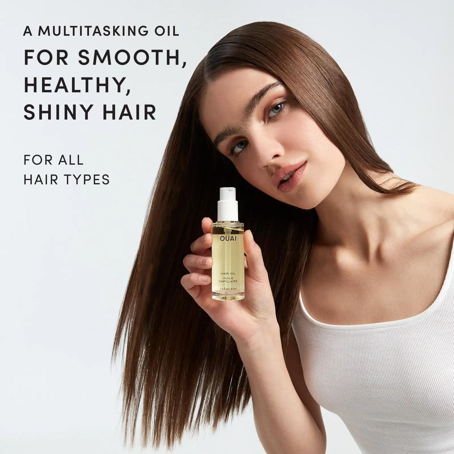 HOTOUAI Hair Oil - Hair Heat Protectant Oil for Frizz Control - Adds Shine and Smooths Split Ends - Color Safe Formula - Paraben, Phthalate and Sulfate Free (1.5 fl oz)