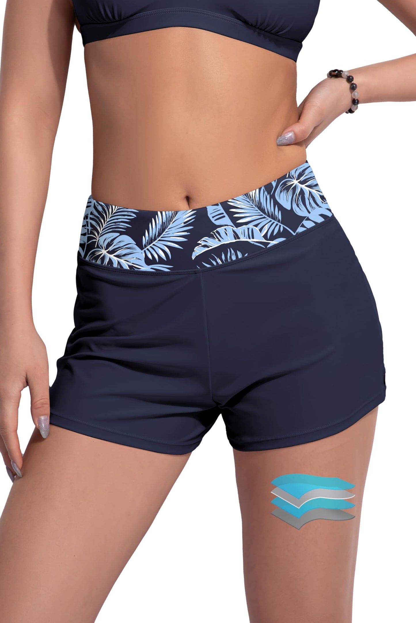HOTBeautikini Period Swimwear Menstrual Leakproof Swim Shorts Quick Dry 3" High Waist Bathing Suit Bottoms for Teen Girls Women